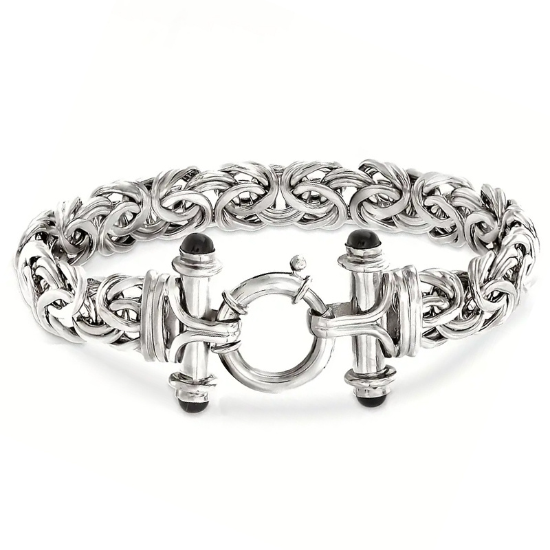 Women's 925 Sterling Silver Byzantine Link Chain Bracelet — Classic Gift